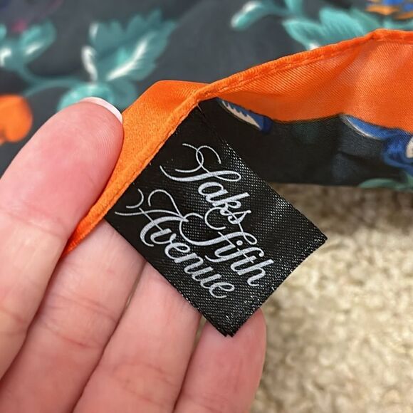 Beautiful Bright Saks Fifth Avenue Silk Scarf - Picture 2 of 4